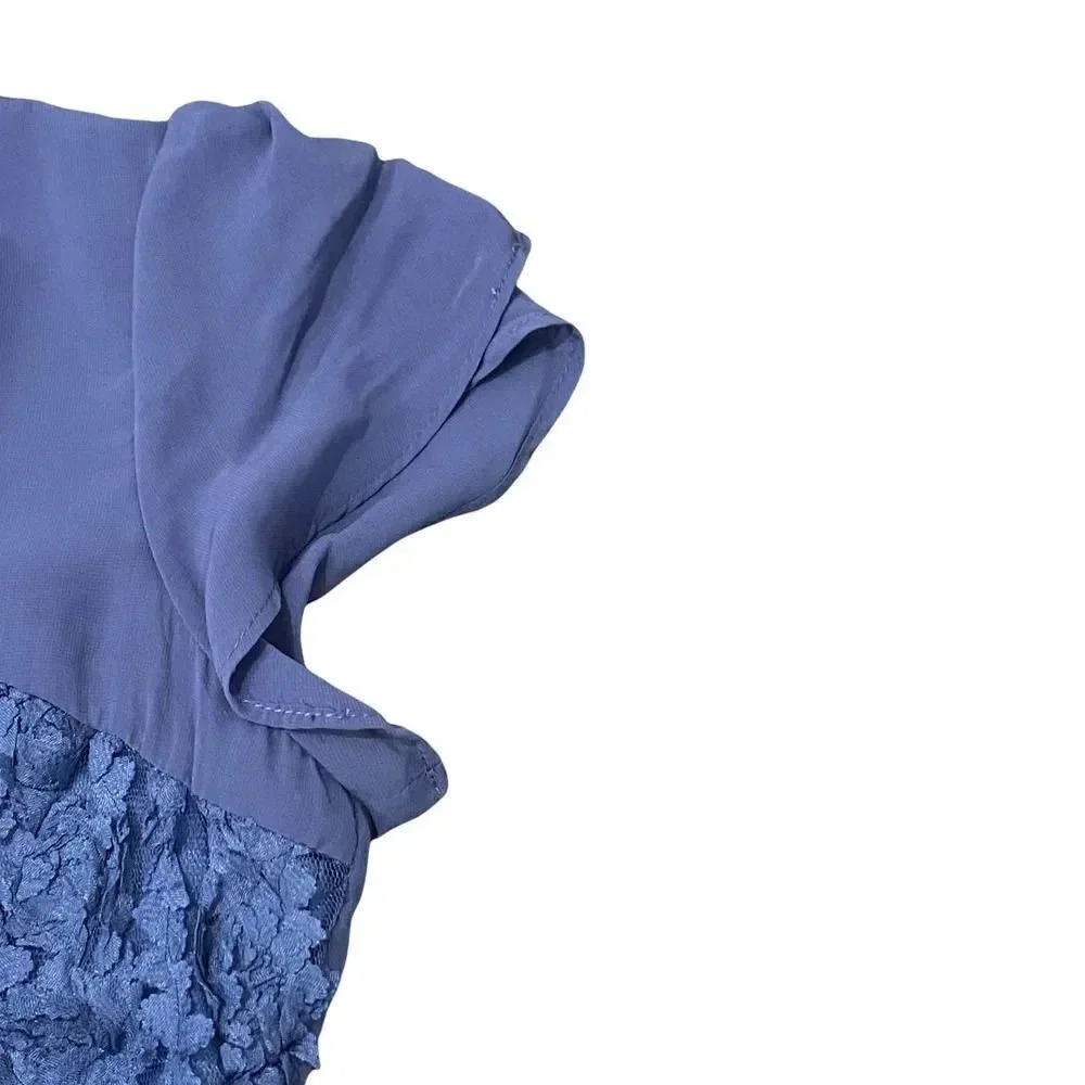 Ya Los Angeles Blue Dress Womens Large Layered Dress Ruffling Texture - Picture 8 of 11